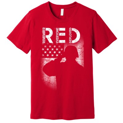 Red Friday Remember Everyone Deployed Flag Premium T-Shirt
