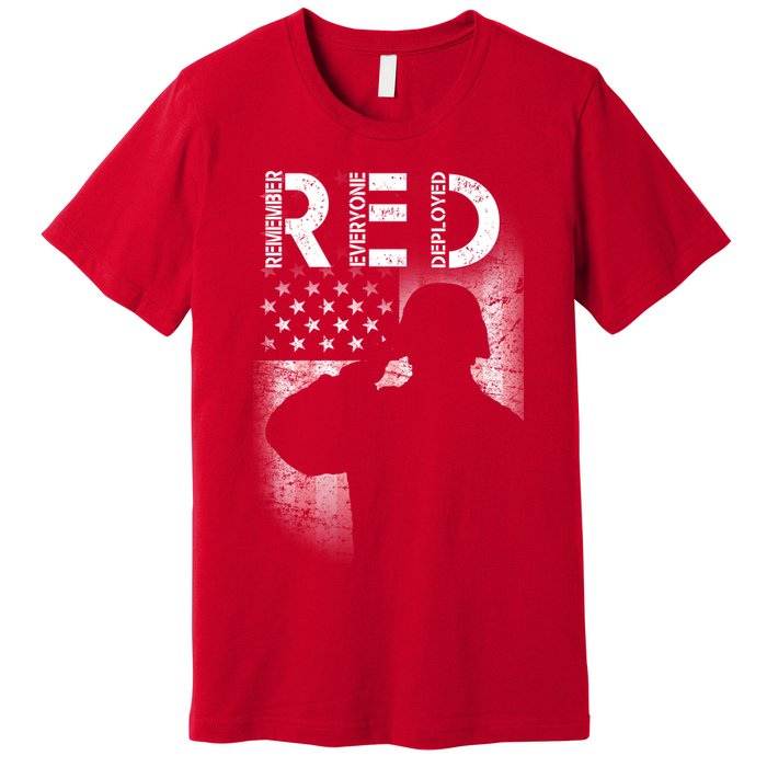 Red Friday Remember Everyone Deployed Flag Premium T-Shirt