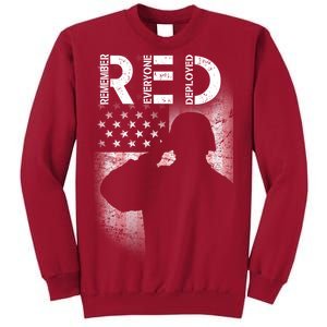 Red Friday Remember Everyone Deployed Flag Tall Sweatshirt