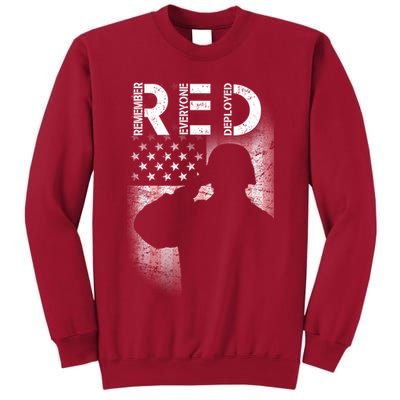 Red Friday Remember Everyone Deployed Flag Tall Sweatshirt