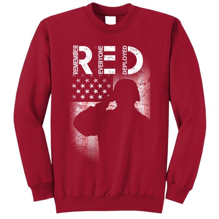 Red Friday Remember Everyone Deployed Flag Tall Sweatshirt