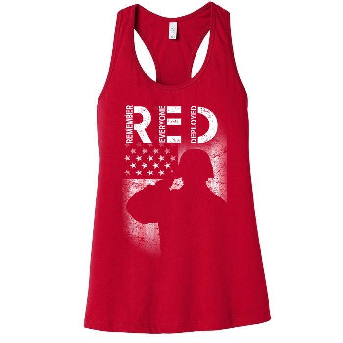 Red Friday Remember Everyone Deployed Flag Womens Tank Top