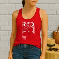 Red Friday Remember Everyone Deployed Flag Womens Tank Top