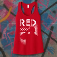 Red Friday Remember Everyone Deployed Flag Womens Tank Top