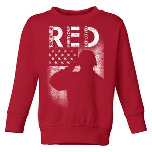 Red Friday Remember Everyone Deployed Flag Toddler Sweatshirt