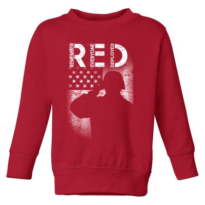 Red Friday Remember Everyone Deployed Flag Toddler Sweatshirt