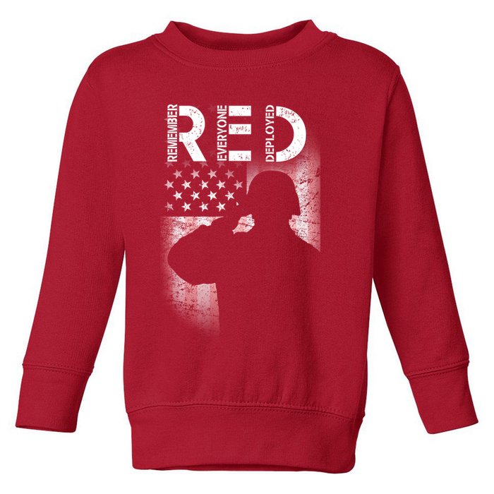 Red Friday Remember Everyone Deployed Flag Toddler Sweatshirt