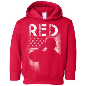 Red Friday Remember Everyone Deployed Flag Toddler Hoodie