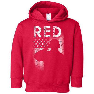 Red Friday Remember Everyone Deployed Flag Toddler Hoodie