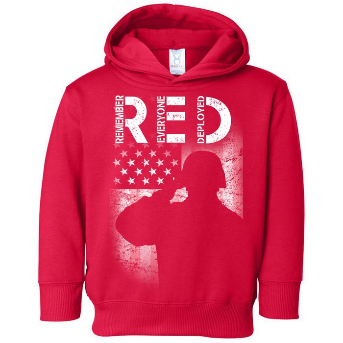 Red Friday Remember Everyone Deployed Flag Toddler Hoodie