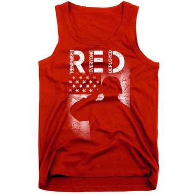 Red Friday Remember Everyone Deployed Flag Tank Top