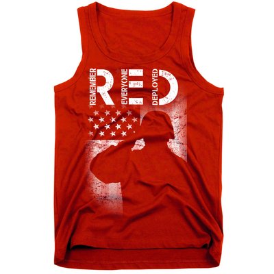 Red Friday Remember Everyone Deployed Flag Tank Top