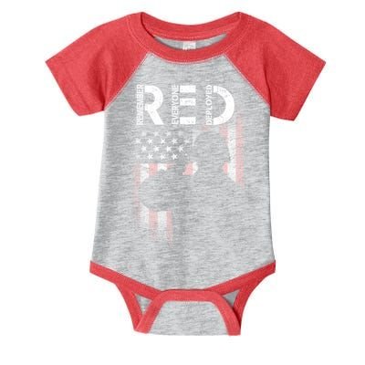 Red Friday Remember Everyone Deployed Flag Infant Baby Jersey Bodysuit