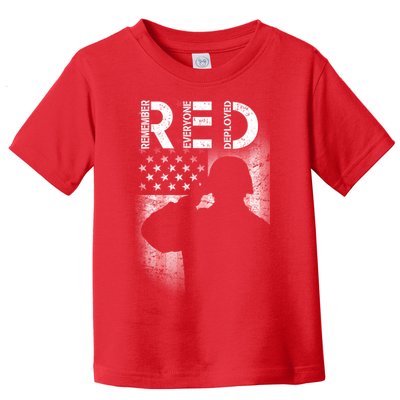 Red Friday Remember Everyone Deployed Flag Toddler T-Shirt