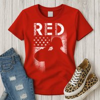 Red Friday Remember Everyone Deployed Flag Womens T-Shirt