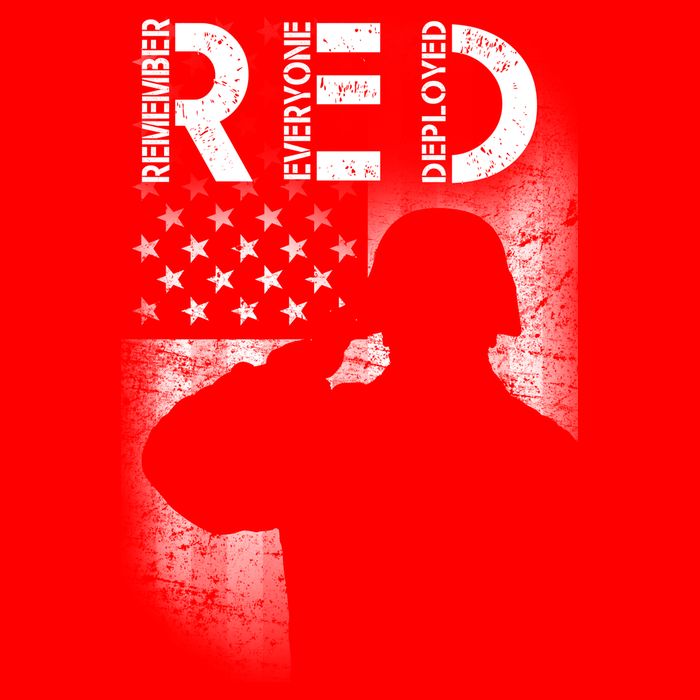Red Friday Remember Everyone Deployed Flag Womens T-Shirt