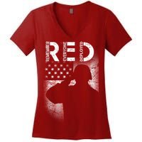 Red Friday Remember Everyone Deployed Flag Women's V-Neck T-Shirt