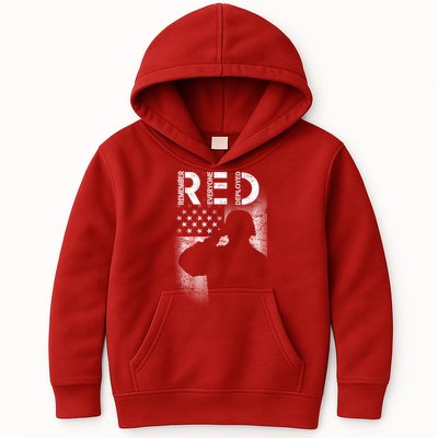 Red Friday Remember Everyone Deployed Flag Kids Hoodie