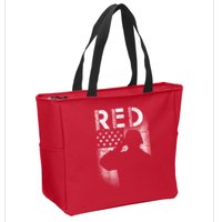 Red Friday Remember Everyone Deployed Flag Zip Tote Bag