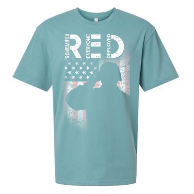 Red Friday Remember Everyone Deployed Flag Sueded Cloud Jersey T-Shirt