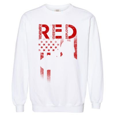 Red Friday Remember Everyone Deployed Flag Garment-Dyed Sweatshirt