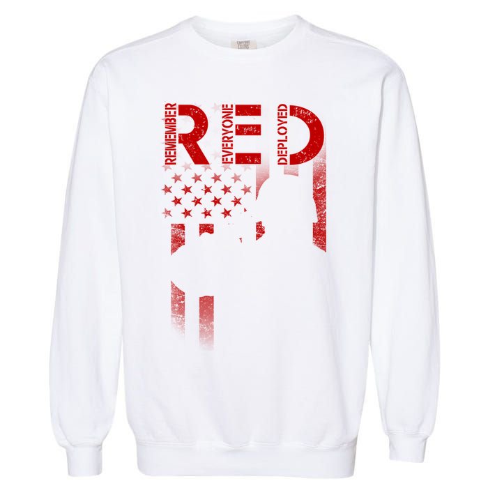 Red Friday Remember Everyone Deployed Flag Garment-Dyed Sweatshirt