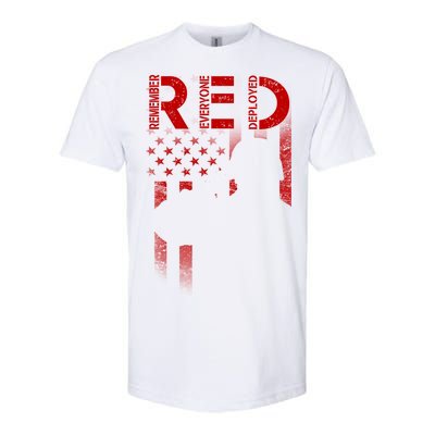 Red Friday Remember Everyone Deployed Flag Softstyle CVC T-Shirt