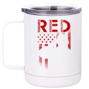 Red Friday Remember Everyone Deployed Flag 12 oz Stainless Steel Tumbler Cup