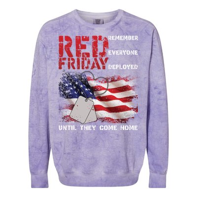 Red Friday Remember Until They Come Home Colorblast Crewneck Sweatshirt