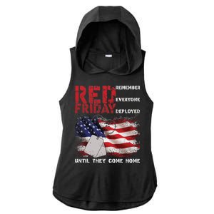 Red Friday Remember Until They Come Home Ladies PosiCharge Tri-Blend Wicking Draft Hoodie Tank