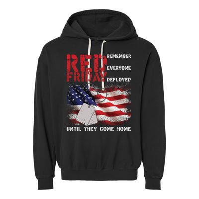 Red Friday Remember Until They Come Home Garment-Dyed Fleece Hoodie