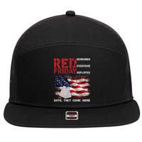 Red Friday Remember Until They Come Home 7 Panel Mesh Trucker Snapback Hat