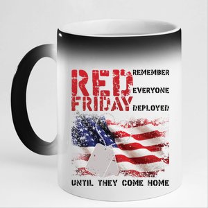 Red Friday Remember Until They Come Home 11oz Black Color Changing Mug