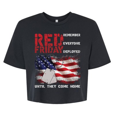 Red Friday Remember Until They Come Home Bella+Canvas Jersey Crop Tee