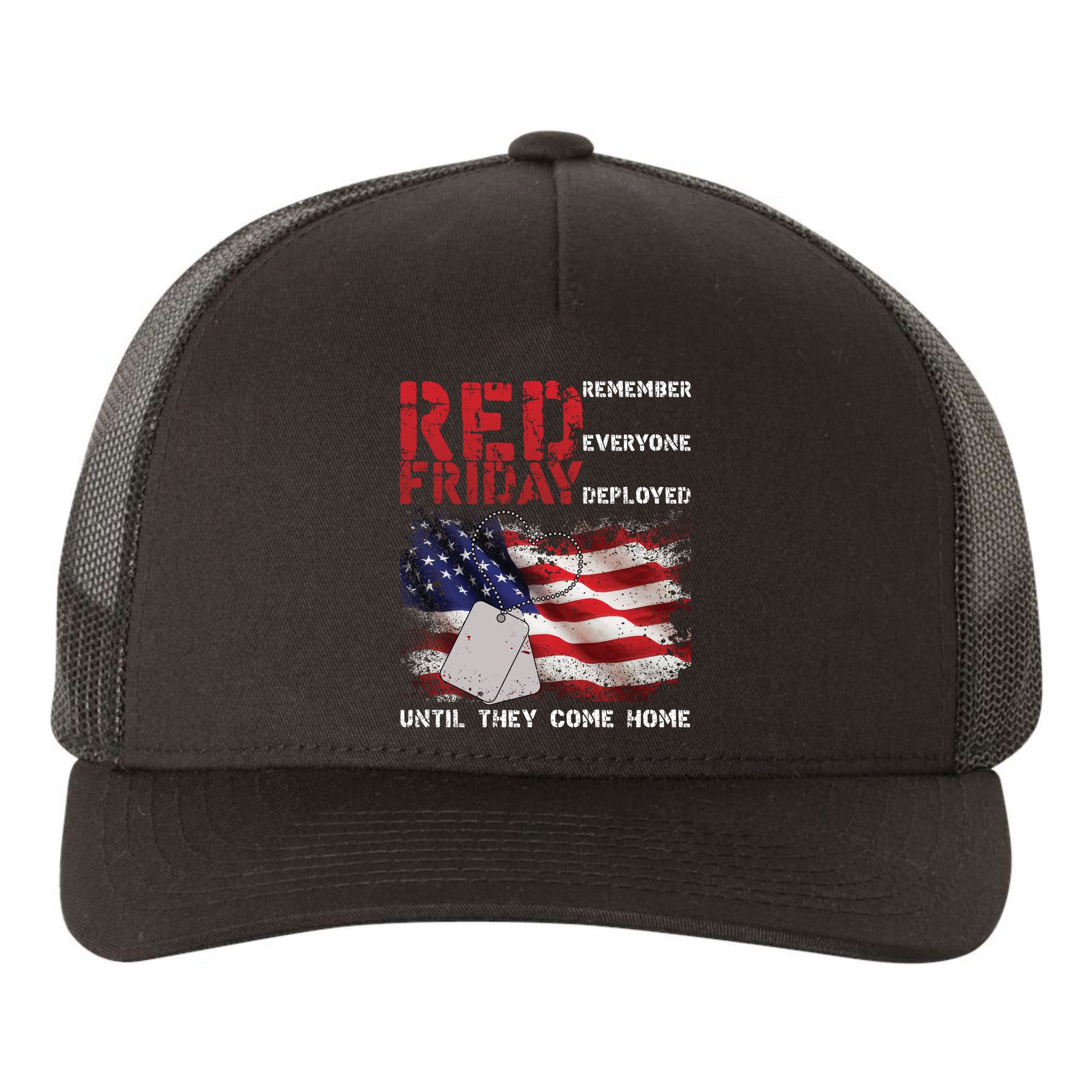 Red Friday Remember Until They Come Home Yupoong Adult 5-Panel Trucker Hat