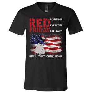 Red Friday Remember Until They Come Home V-Neck T-Shirt