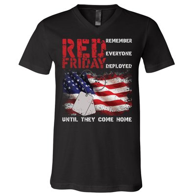 Red Friday Remember Until They Come Home V-Neck T-Shirt