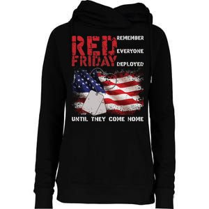 Red Friday Remember Until They Come Home Womens Funnel Neck Pullover Hood