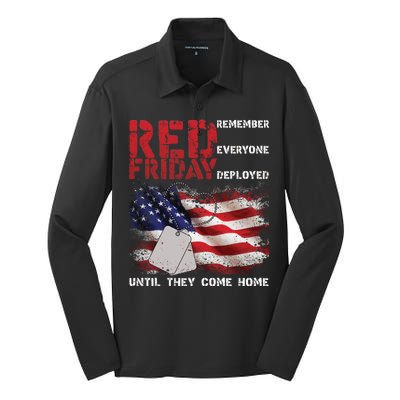 Red Friday Remember Until They Come Home Silk Touch Performance Long Sleeve Polo