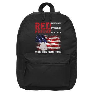 Red Friday Remember Until They Come Home 16 in Basic Backpack