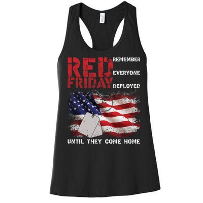 Red Friday Remember Until They Come Home Women's Racerback Tank