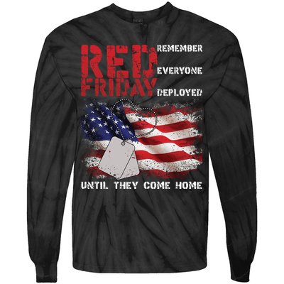 Red Friday Remember Until They Come Home Tie-Dye Long Sleeve Shirt