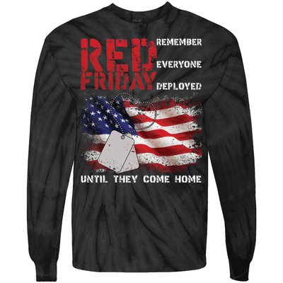 Red Friday Remember Until They Come Home Tie-Dye Long Sleeve Shirt