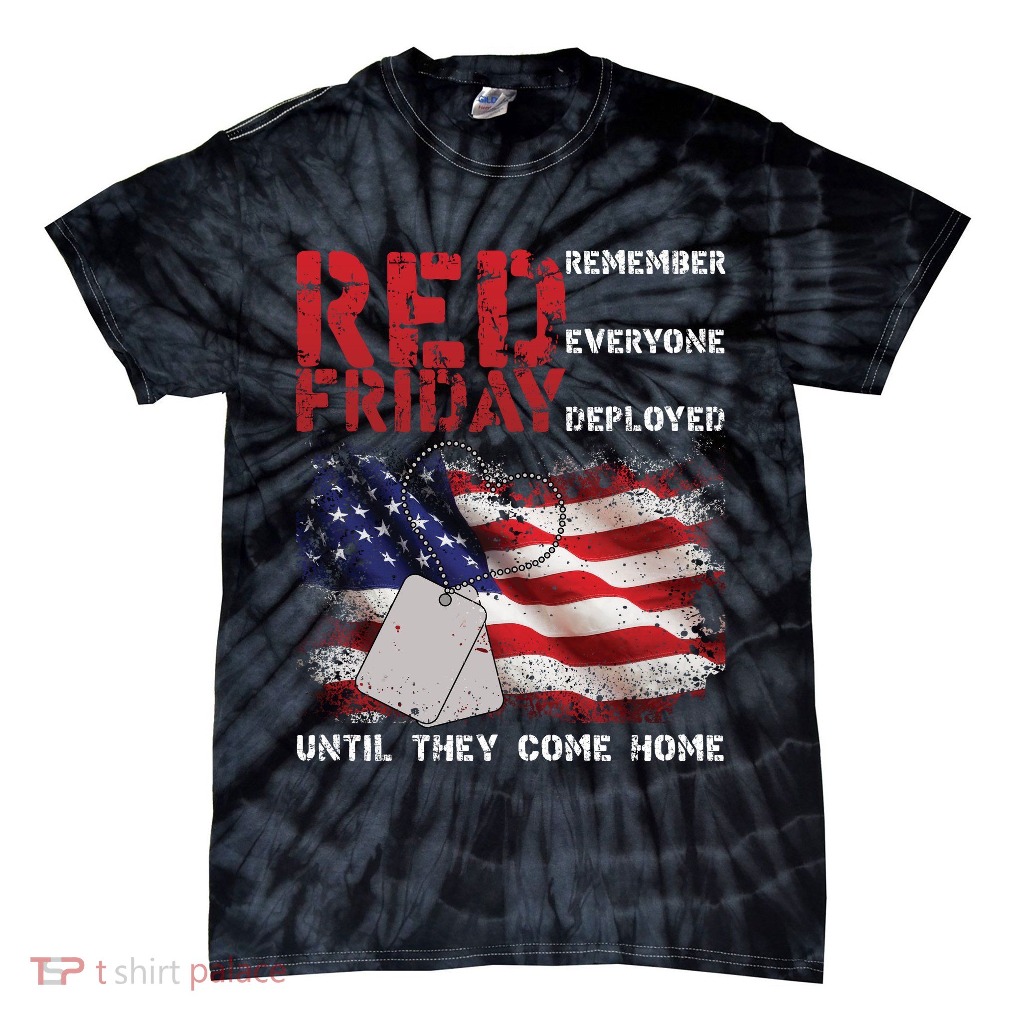 Red Friday Remember Until They Come Home Tie-Dye T-Shirt