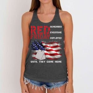 Red Friday Remember Until They Come Home Women's Knotted Racerback Tank