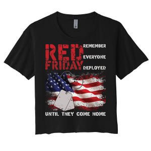 Red Friday Remember Until They Come Home Women's Crop Top Tee