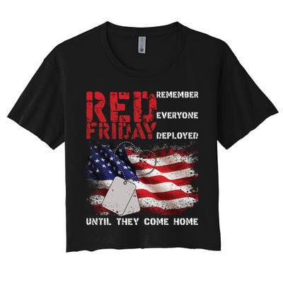 Red Friday Remember Until They Come Home Crop Top