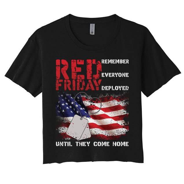 Red Friday Remember Until They Come Home Crop Top
