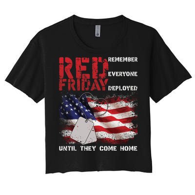 Red Friday Remember Until They Come Home Women's Crop Top Tee