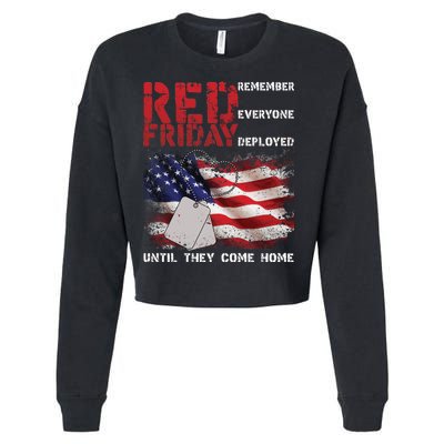 Red Friday Remember Until They Come Home Cropped Pullover Crew